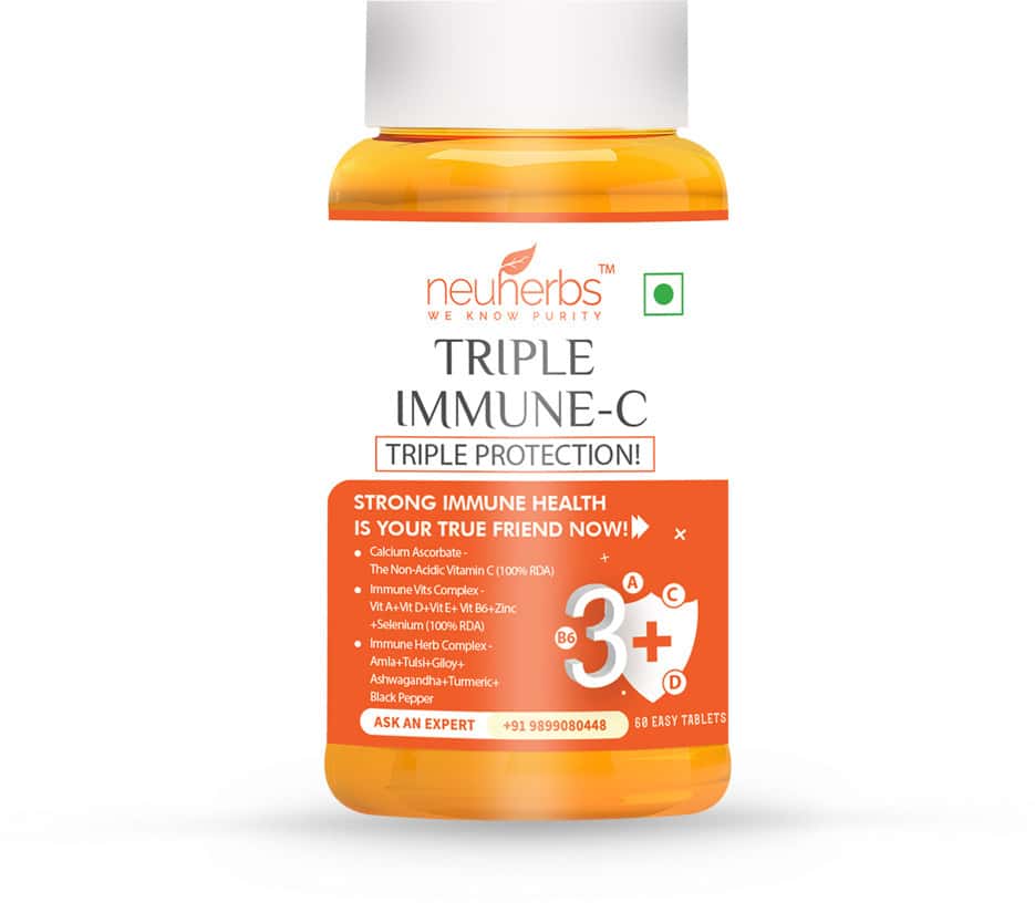 Neuherbs Triple Immune - C Immunity Booster Tablets Bottle Of 60