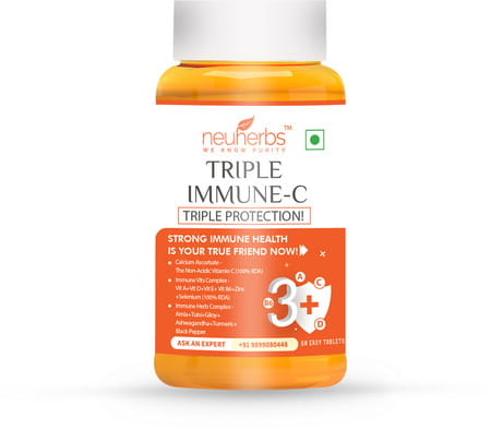 Neuherbs Triple Immune - C Immunity Booster Tablets Bottle Of 60