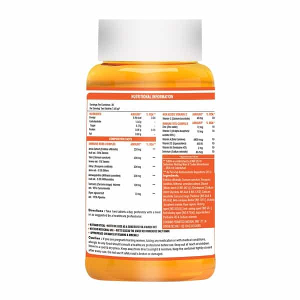Neuherbs Triple Immune - C Immunity Booster Tablets Bottle Of 60
