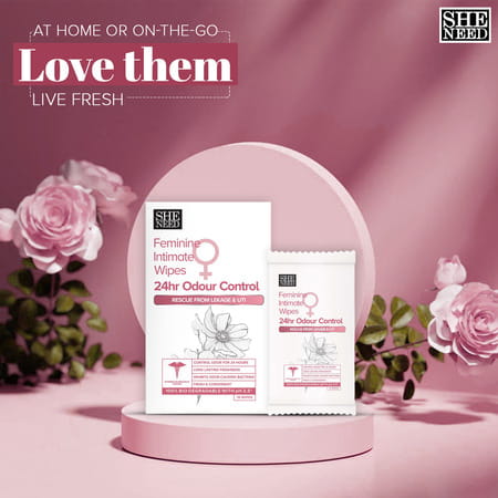 Sheneed Feminine Intimate 24hr Odour Control Wipes 10n (Pack Of 2)