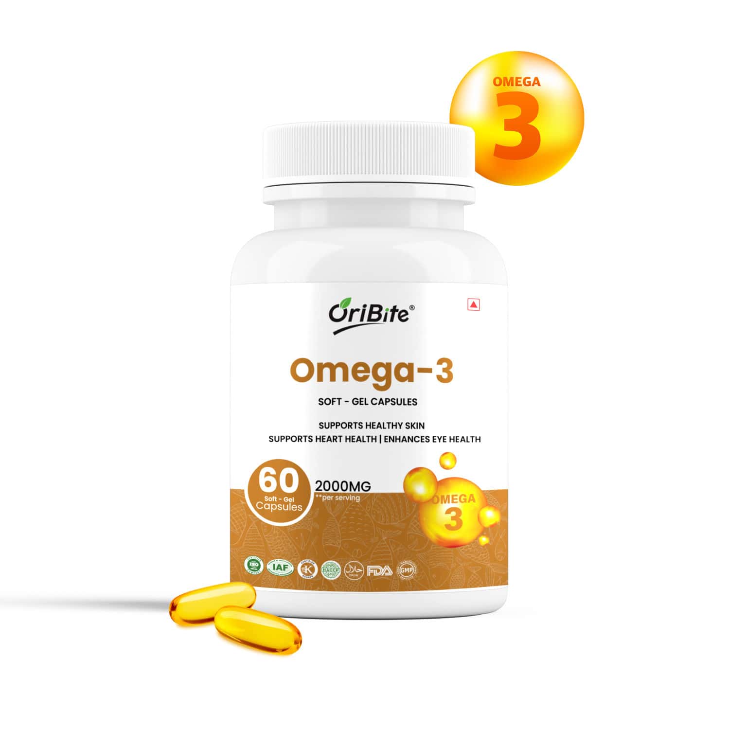Oribite Omega 3 Fish Oil Capsules For Heart Health 60 Capsules