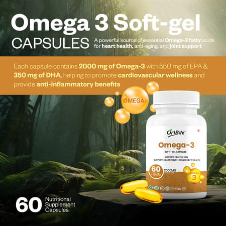 Oribite Omega 3 Fish Oil Capsules For Heart Health 60 Capsules