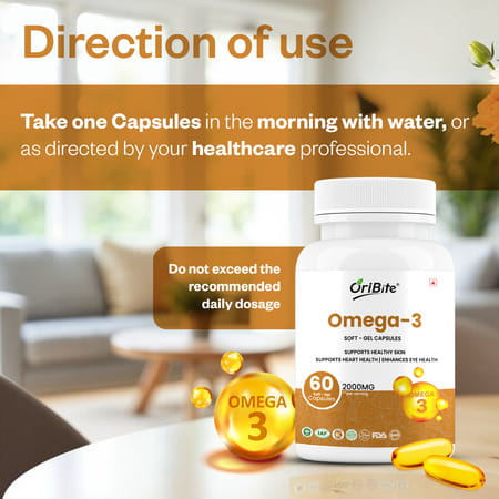 Oribite Omega 3 Fish Oil Capsules For Heart Health 60 Capsules