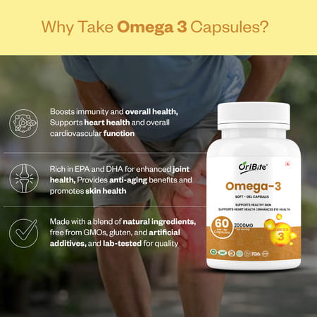 Oribite Omega 3 Fish Oil Capsules For Heart Health 60 Capsules