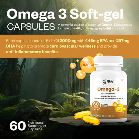 Oribite Omega 3 Fish Oil Capsules For Heart Health 60 Capsules