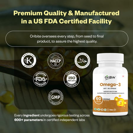 Oribite Omega 3 Fish Oil Capsules For Heart Health 60 Capsules