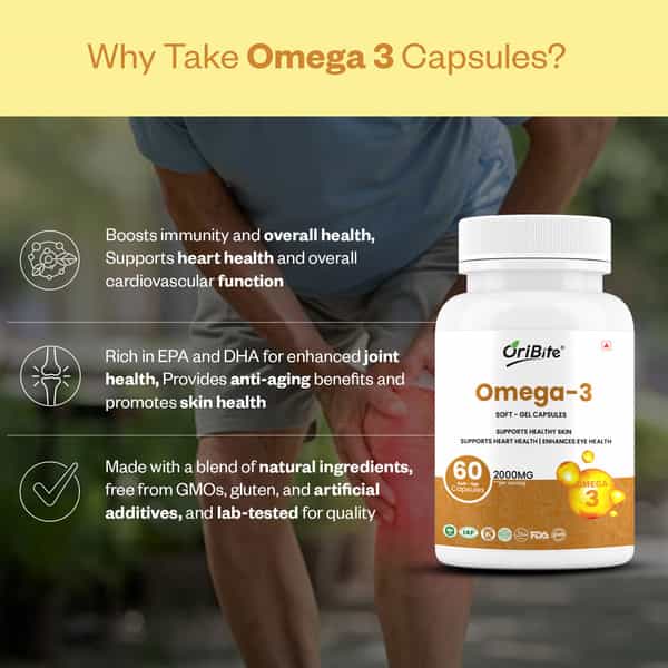 Oribite Omega 3 Fish Oil Capsules For Heart Health 60 Capsules