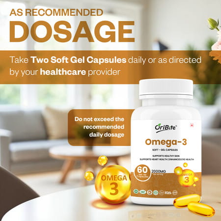 Oribite Omega 3 Fish Oil Capsules For Heart Health 60 Capsules