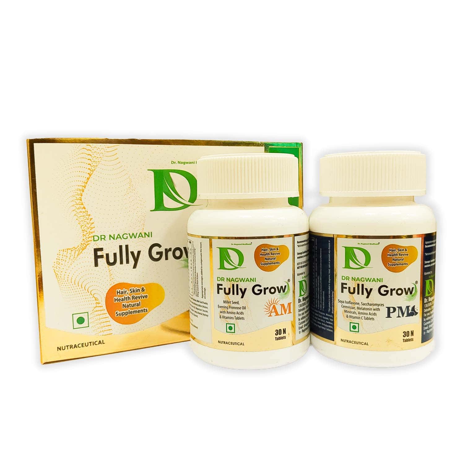 Dr Nagwani Fully Grow Am/pm 60 Tablets | Veg For Men/women/adults | Hair | Skin | Health Supplement