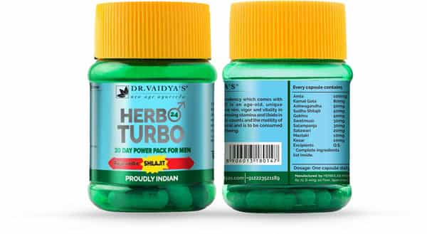 Dr. Vaidya's Herbo24turbo - Ayurvedic Capsules For Male Sexual Wellness - Pack Of 3