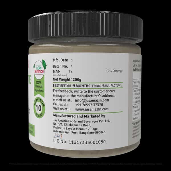 Jus Amazin 5-Minute Pasta Sauce -Creamy Alfredo -200G|Clean Nutrition|85% Nuts -Cashewnuts & Almonds