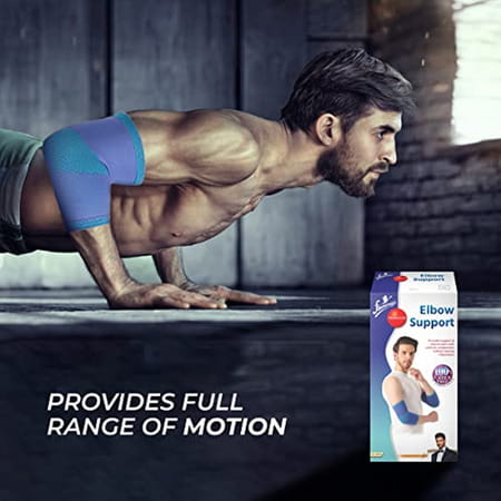 Flamingo Elbow Support Premium For A Workout | Color-Blue | Size-L
