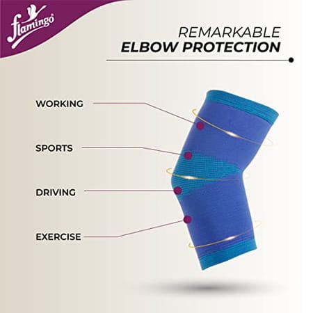 Flamingo Elbow Support Premium For A Workout | Color-Blue | Size-L