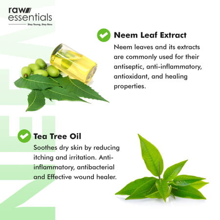 Raw Essentials Neem & Tea Tree Face Wash For Oily Skin & Acne - 150ml
