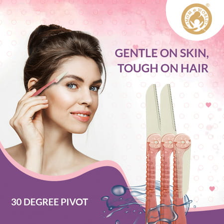 Mom & World Shaverush Women Foldable Pretty Face Razors- 5 In 1 Pack Of 3