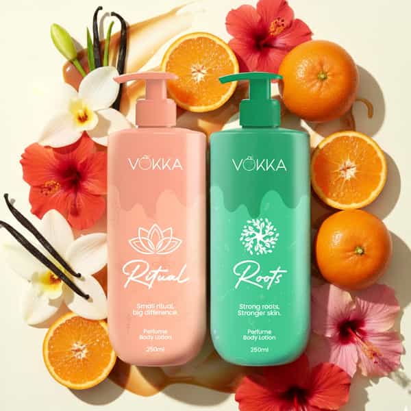 Vokka Ritual & Roots Perfume Body Lotion Combo 250Ml X 2 | Vanilla Orchid & Citrus Honey