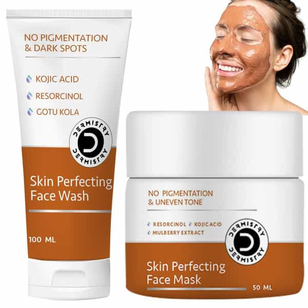 Dermistry Pigmentation Dark Spot Dull Uneven Tone Tan Removal Lightening Face Wash & Fairness Mask
