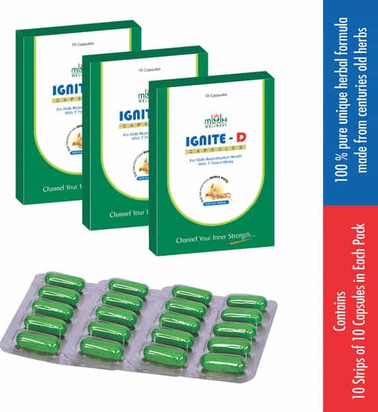 Mbdhwellness Ignite-D-Ayurvedic Capsules For Power Stamina-African Mondia Whitei (Pack Of 10)