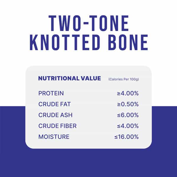 Snackers Non Rawhide Chews Two Tone Knotted Bone Dog Treats | 225 G