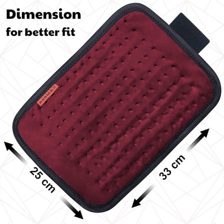 Addmax Electric Heating Pad Orthopaedic Heating Belt For Back Waist Stomach Pain Relief - Wine