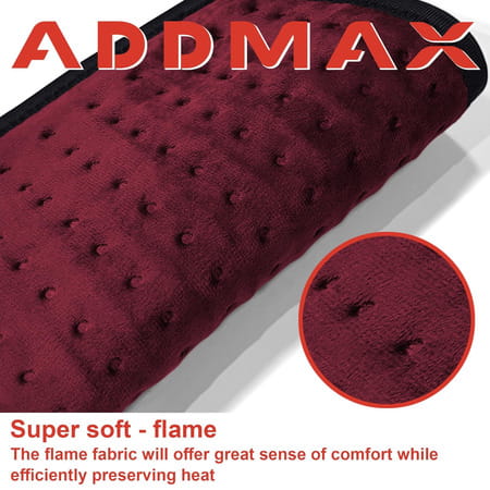 Addmax Electric Heating Pad Orthopaedic Heating Belt For Back Waist Stomach Pain Relief - Wine