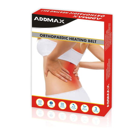 Addmax Electric Heating Pad Orthopaedic Heating Belt For Back Waist Stomach Pain Relief - Wine