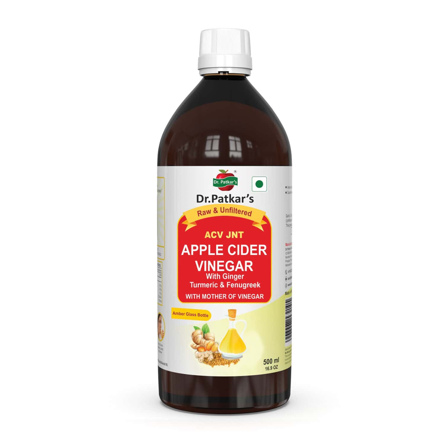 Dr. Patkar's Apple Cider Vinegar With Ginger | Turmeric & Fenugreek 500 Ml