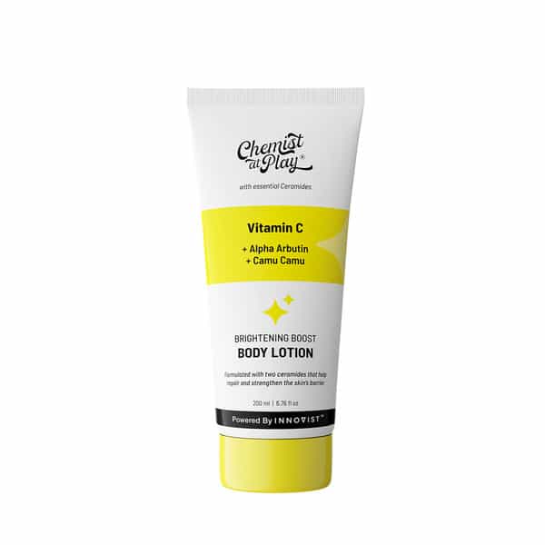 Chemist At Play Brightening Body Lotion | Skin Moisturization | Arbutin & Vitamin C | 200 Ml