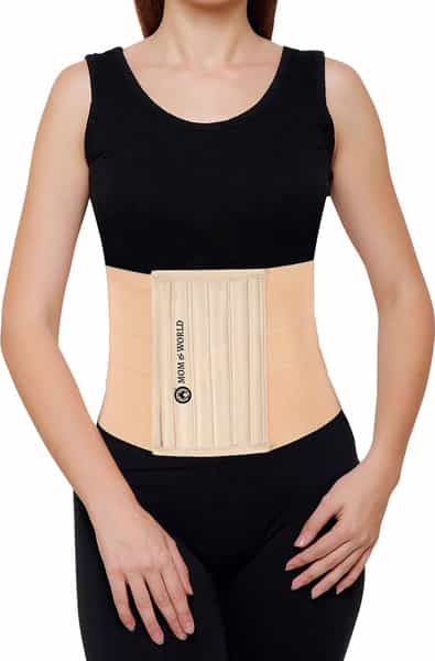 Mom & World Tummy Trimmer 8" Abdominal Belt Body Shaper Belt For Stomach Brown Colour Belt Xl Size