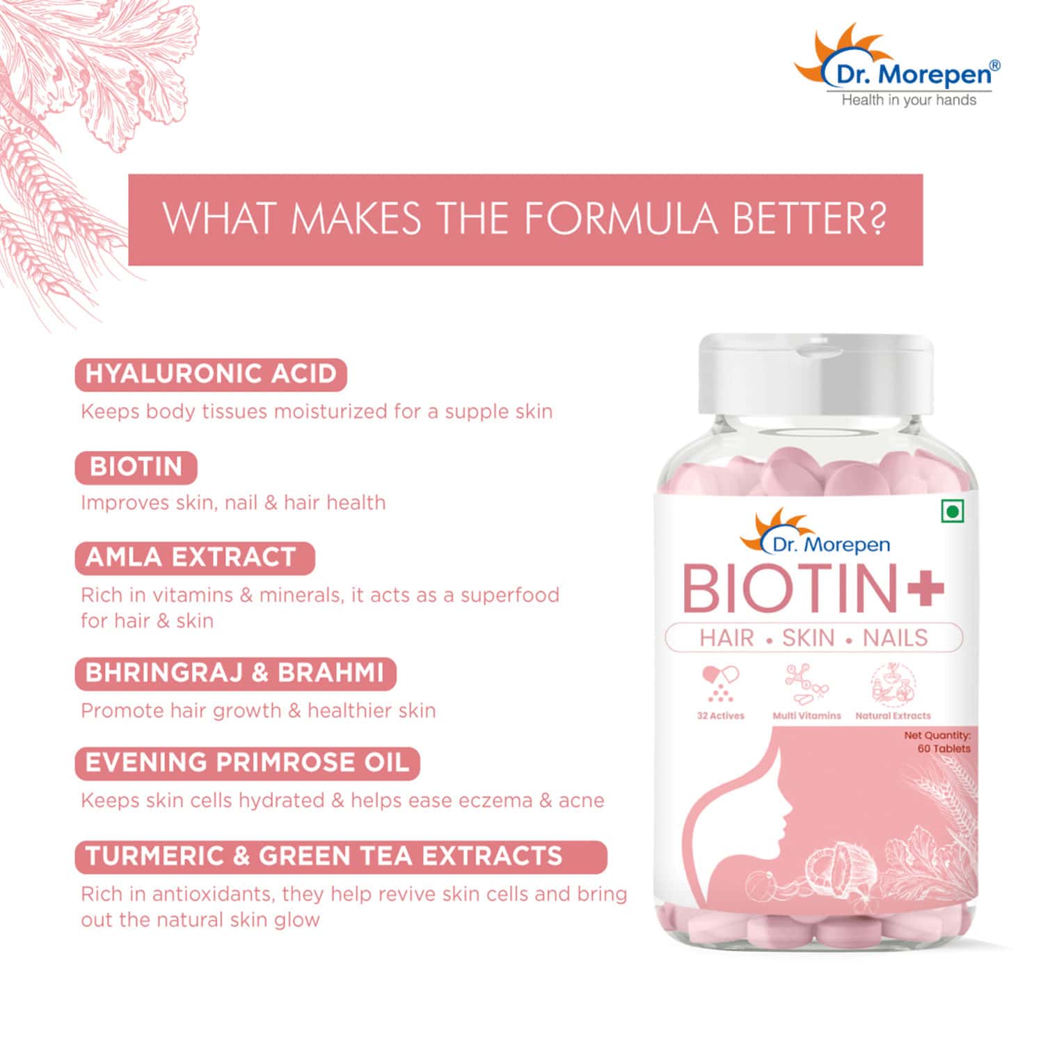 Buy DR. MOREPEN MULTIVITAMIN WOMEN & BIOTIN+ TABLETS FOR IMMUNITY SKIN