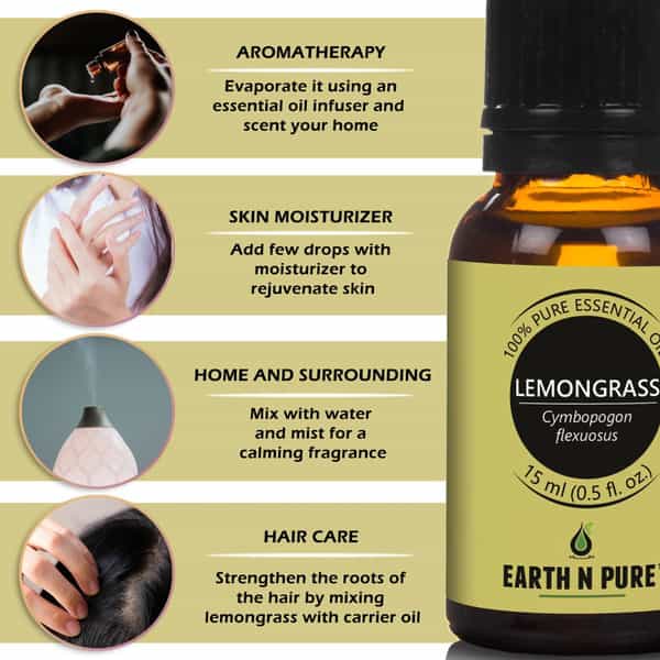Earth N Pure Essential Oils (Tea Tree Lavender & Lemongrass) | Pack Of 3 (15 Ml Each) |More (45 Ml)