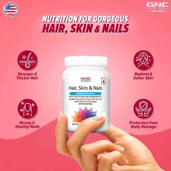 Gnc Women's Hair Skin And Nails Tablets Bottle Of 120