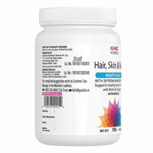 Gnc Women's Hair Skin And Nails Tablets Bottle Of 120