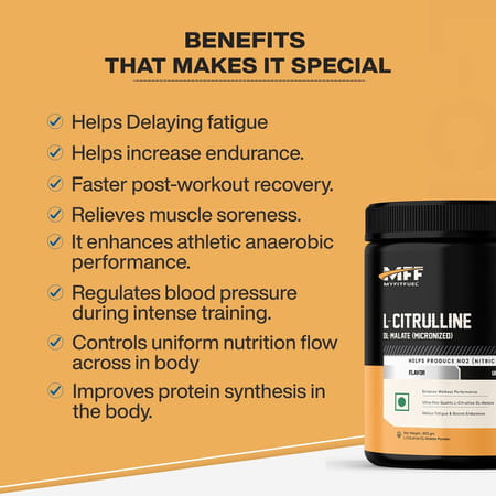 Myfitfuel Citrulline Malate (200 Gm) Unflavoured| Amino Acid