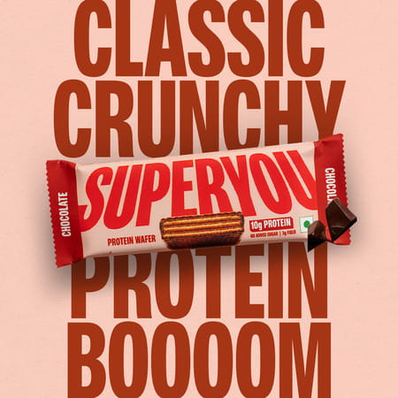Superyou Chocolate Protein Wafer Bars (Pack Of 10)|10G Protein | 3G Fiber | No Added Sugar