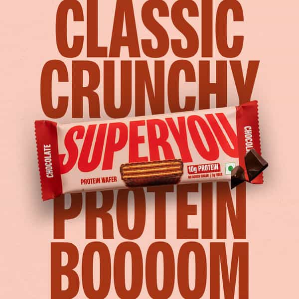 Superyou Chocolate Protein Wafer Bars (Pack Of 10)|10G Protein | 3G Fiber | No Added Sugar