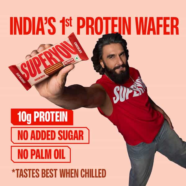 Superyou Chocolate Protein Wafer Bars (Pack Of 10)|10G Protein | 3G Fiber | No Added Sugar