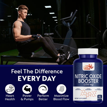 Fitness Veda Extra Strength Nitric Oxide Supplement L Arginine 3x Strength - Citrulline Malate