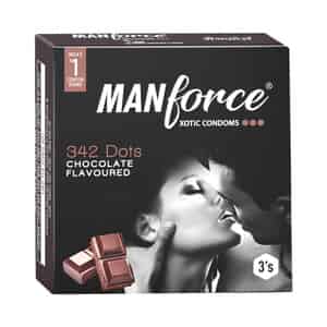 Manforce Xotic Condoms 342 Dots Chocolate Flavored Condoms Pack Of 3