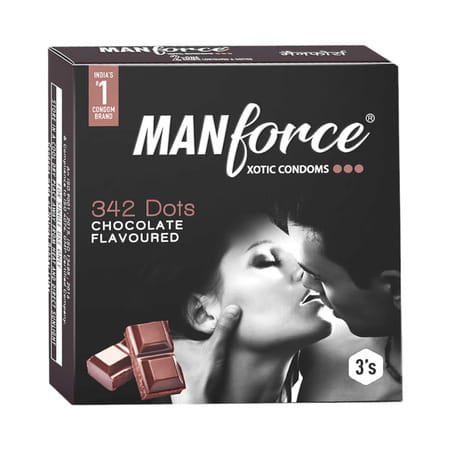 Manforce Xotic Condoms 342 Dots Chocolate Flavored Condoms Pack Of 3