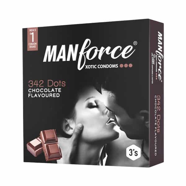 Manforce Xotic Condoms 342 Dots Chocolate Flavored Condoms Pack Of 3