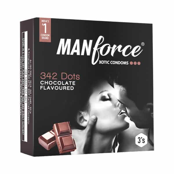 Manforce Xotic Condoms 342 Dots Chocolate Flavored Condoms Pack Of 3