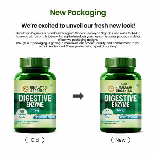 Vlado's Himalayan Organics Digestive Enzyme For Healthy Digestion- 90 Veg Tablets