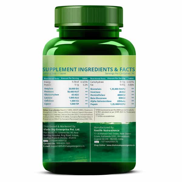Vlado's Himalayan Organics Digestive Enzyme For Healthy Digestion- 90 Veg Tablets