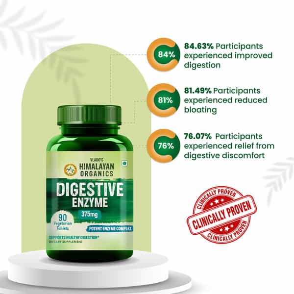 Vlado's Himalayan Organics Digestive Enzyme For Healthy Digestion- 90 Veg Tablets