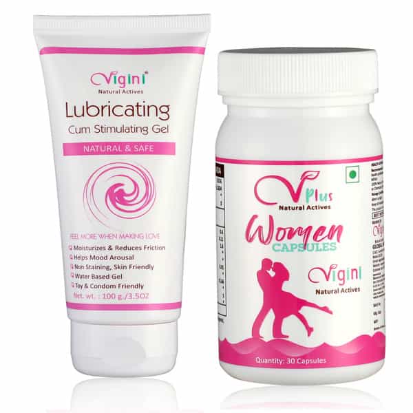 Vigini Hot Intimate Lubricant Massage Gel 100Ml + Power Testosterone Performance Booster 30 Caps