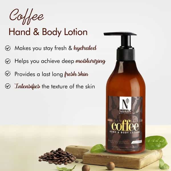 Nutriglow Natural's Coffee Hand & Body Lotion| Smoothening| Skin Purifying 300Ml