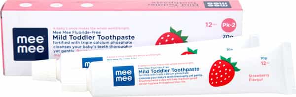 Mee Mee Fluoride-Free Strawberry Flavor Toothpaste - 70G