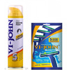Vi-John Combo Pack Of Master Stroke Razor Set Of 5 & Lime Shaving Foam 200ml