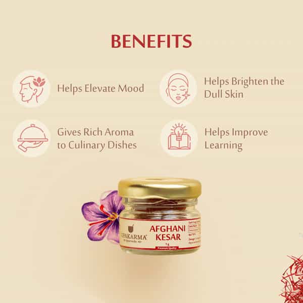 Upakarma Pure Natural And Finest A++ Grade Afghani Kesar / Saffron Threads -1Gm